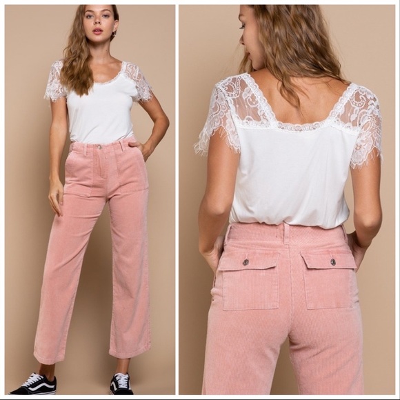 POL Sweetheart Scoop Neck Eyelash Tee - Picture 12 of 16